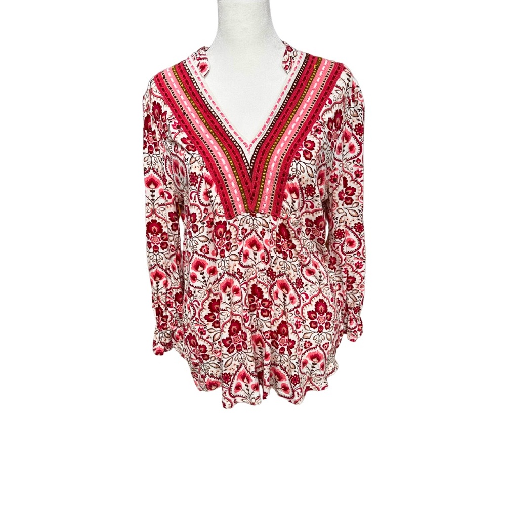 Matilda Jane Red and Pink Floral Blouse